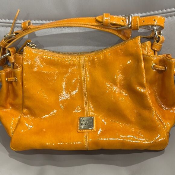 Dooney & Bourke Orange Patent Leather Shoulder Bag - Picture 1 of 8
